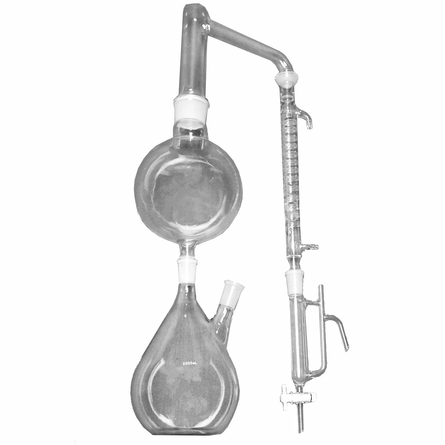 Ätherisches Öl 2000 ml Glaswaren-Set Wasser-Luftreiniger mit Heißofen-Graham-Kondensator