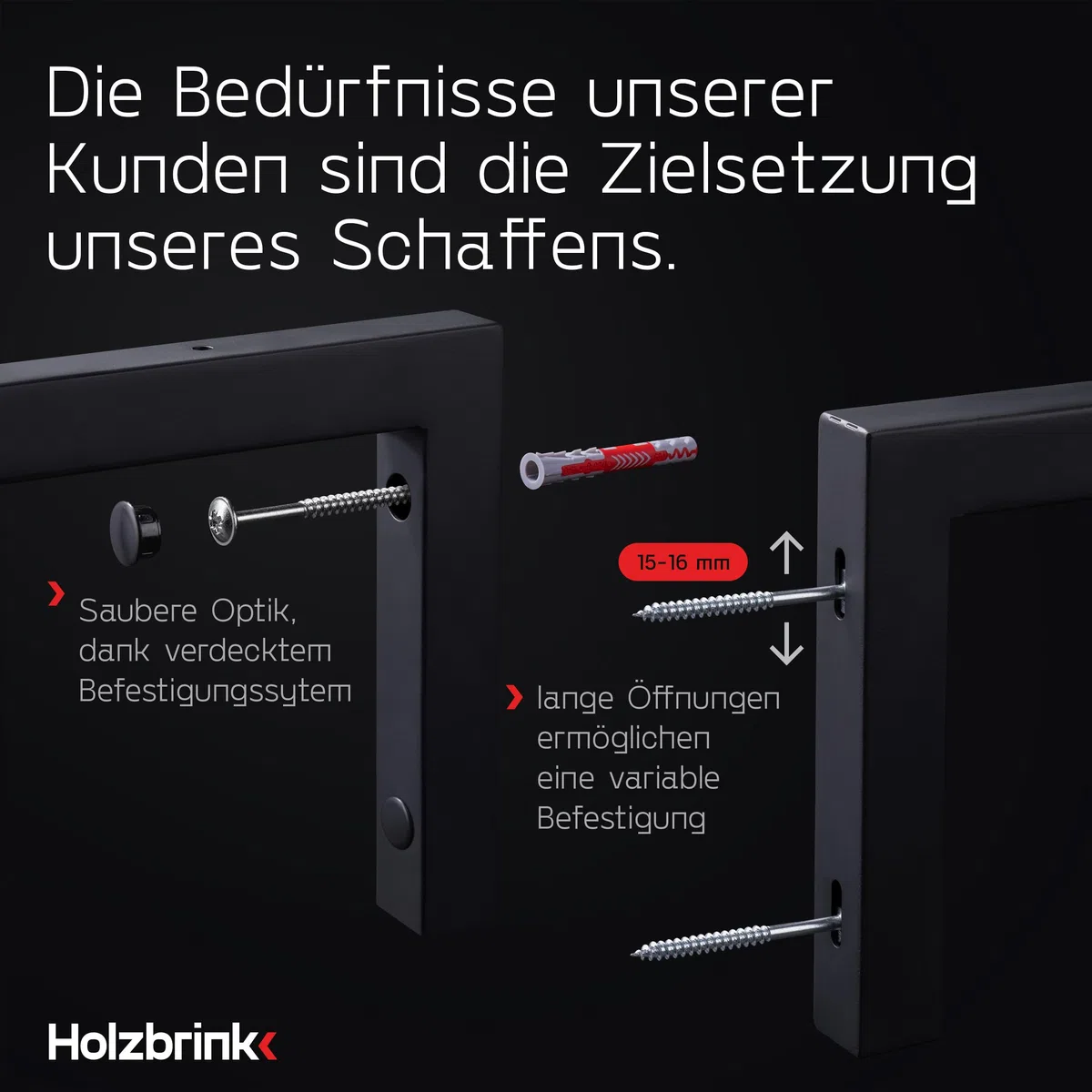 HOLZBRINK 2X Wandkonsole Schwarz für Waschtisch, Design und stabil Waschtischhalterung oder Winkel für Wandregal, Waschbecken Unterbau Wandmontage für waschtischplatte, 350x150 mm