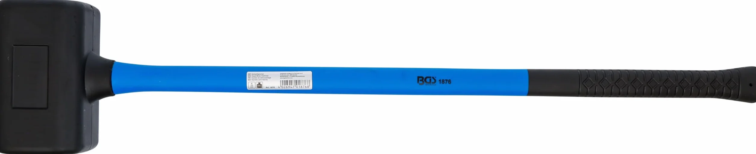 BGS 1876 | Schonhammer | Fiberglasstiel | rückschlagfrei | Ø 105 mm | 4500 g | Gummihammer