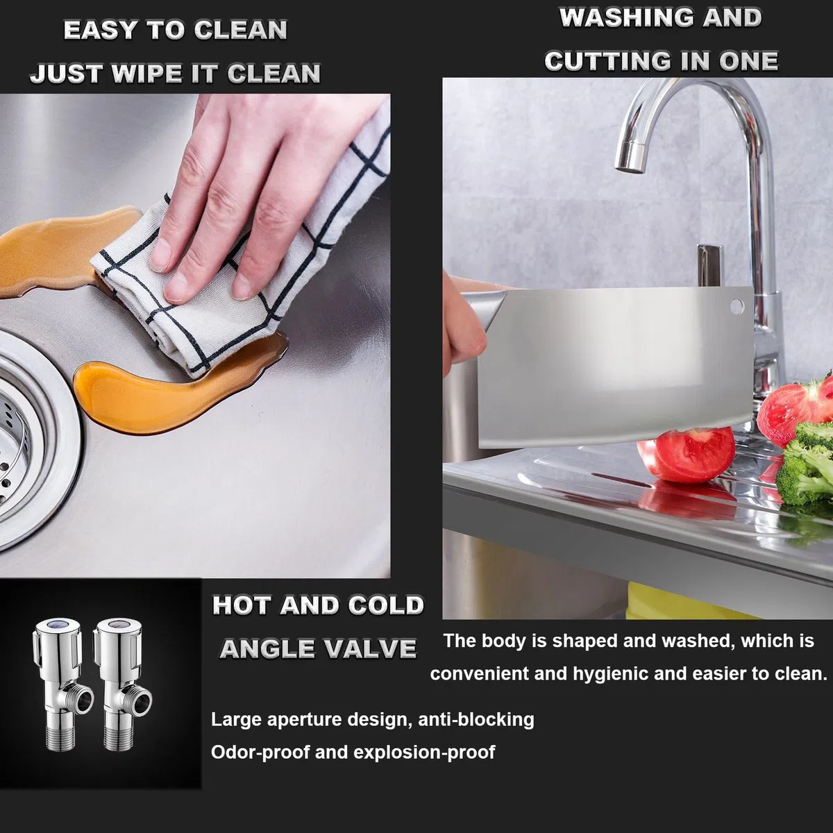 Freistehende tragbare Spüle mit Ständer und Wasserhahn,Easy To Clean，für Outdoor,Hinterhof, Küche,Restaurant,Garage,Garten,Bar. (Size : Single layer)