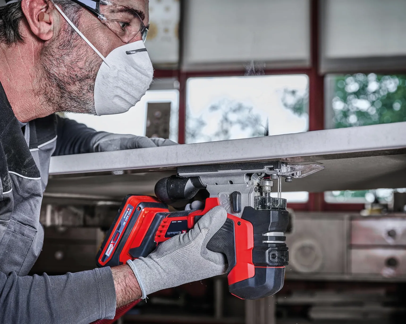 Einhell Professional Akku-Stichsäge TP-JST 18/135 Li BL Power X-Change (18 V, 135 mm Schnitttiefe in Holz, 26 mm Hubhöhe, Brushless, T-Style-Griff, 3x Sägeblatt, ohne Akku)