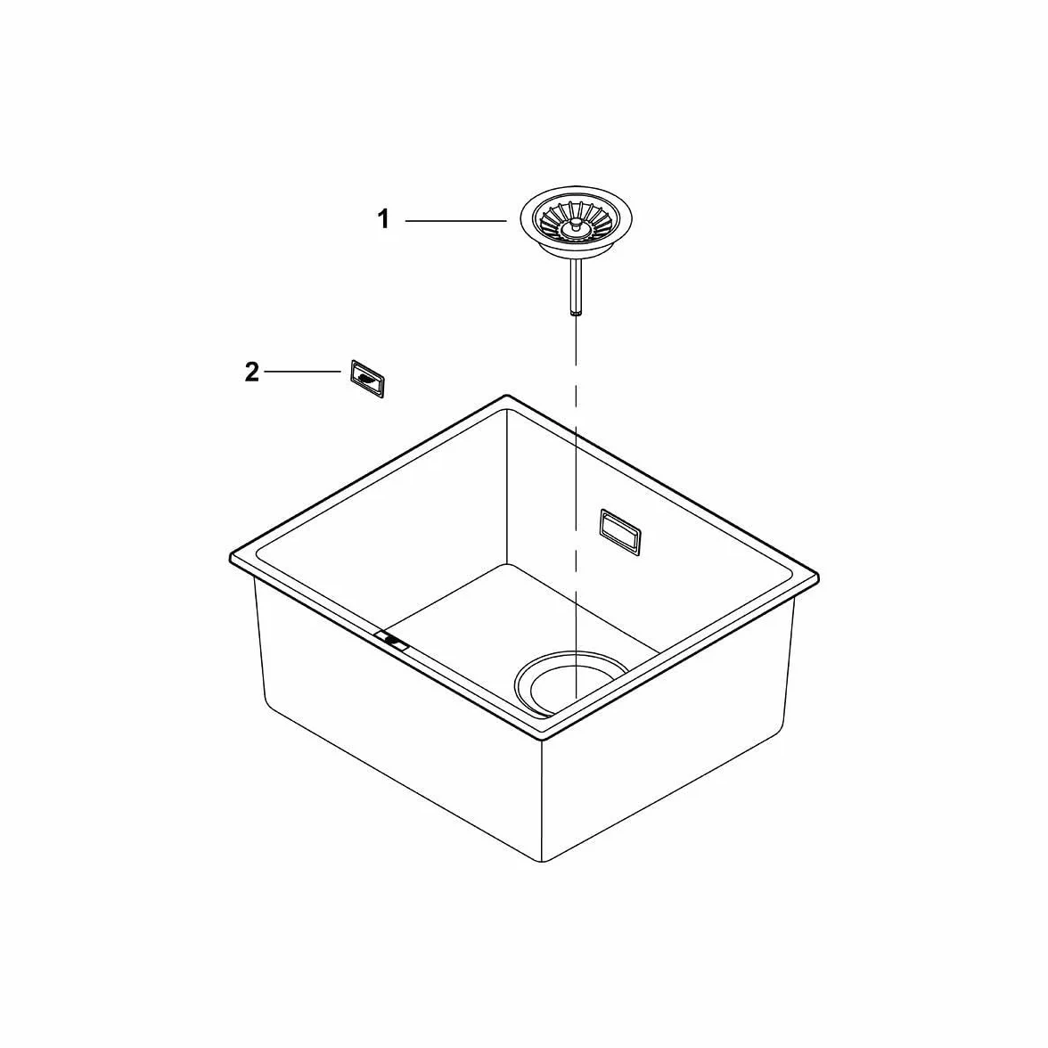 Grohe K700 Unterbau Kompositspüle granit schwarz 31653AP0 45.7 x 40.6 cm
