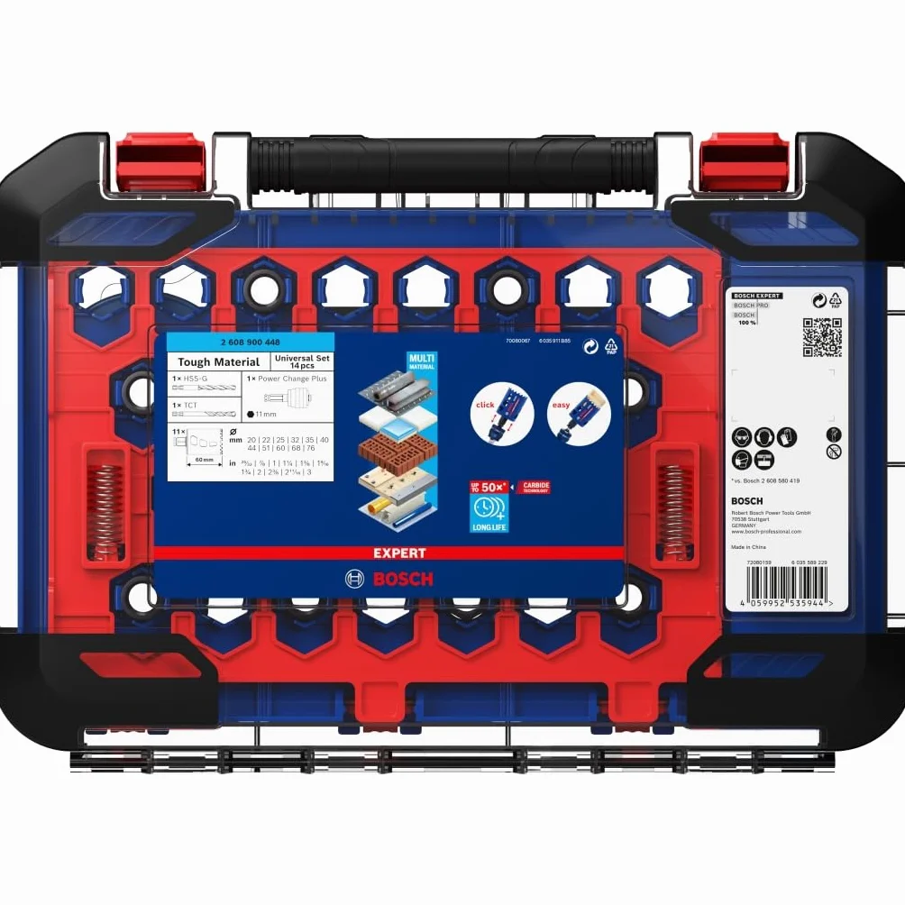 Bosch 11x EXPERT Tough Material Lochsäge Set (für Holz mit Metall, Ziegelstein, Ø 20-76 mm, Professional Zubehör Bohrmaschine/Schrauber)