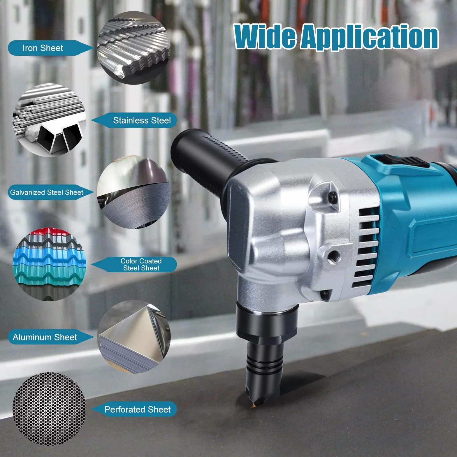 Akkubetriebener Metallknabber Kompatibel mit Makita 18v Max Akku (Akku Nicht Im Lieferumfang Enthalten), 3 Stufige Bürstenlose Elektro-Metallschere Blechknabber Zum Schneiden Von Edelstahl, Aluminium