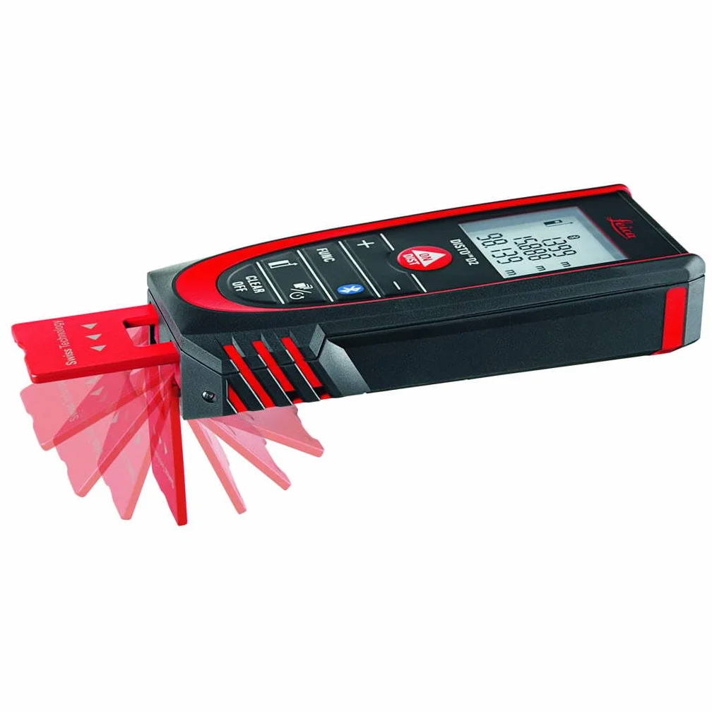 Leica DISTO D2 – funktioneller Laser Entfernungsmesser mit Bluetooth (App-Nutzung) für Distanz-, Flächen- und Volumenmessungen (Innenbereich & automatische Endstückerkennung)
