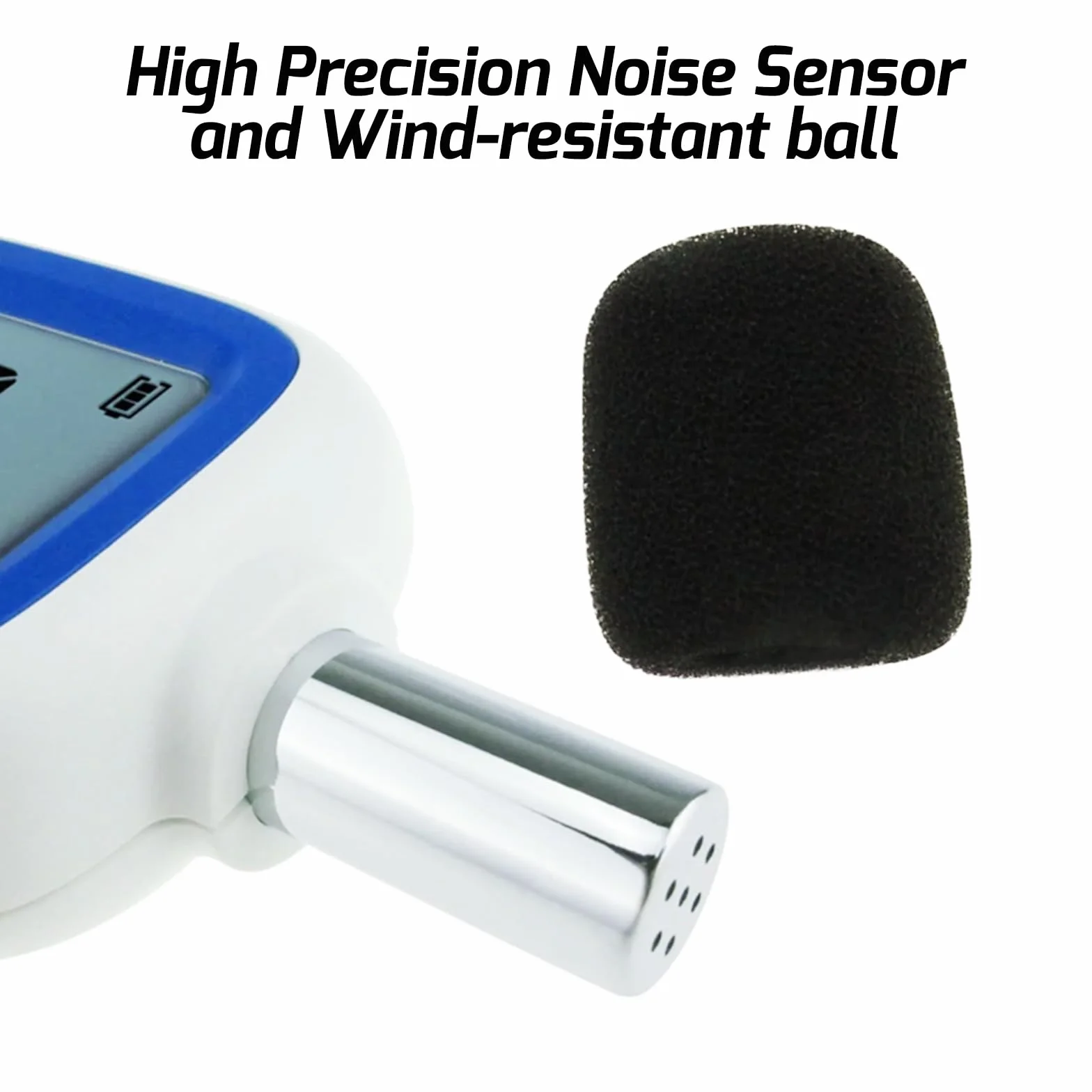 Schallpegelmessgerät, Digital Schallpegelmesser mit Bluetooth-fähiges, Dezibel Messgerät 30~130dBA Bereich MAX/MIN Datenhold mit LCD-Display und Hintergrundbeleuchtung für Zuhause, Schule
