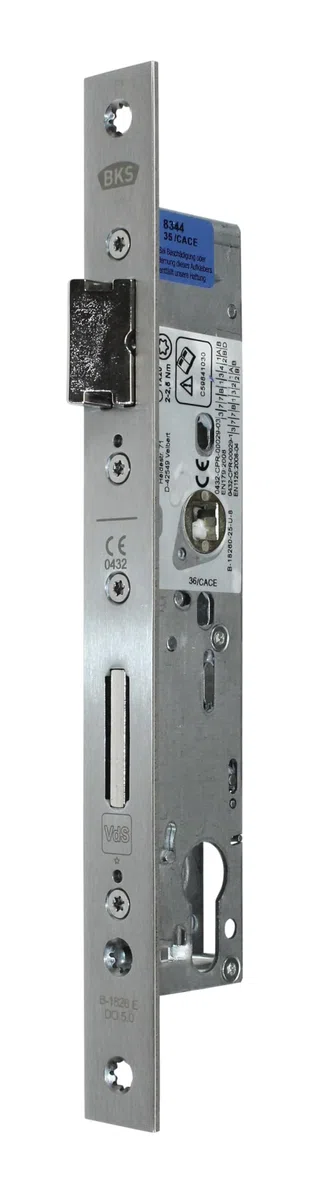 BKS Rohrrahmen Panikschloss Türschloss B-18260-25-U-8, Funktion E (Wechselfunktion), Dornmaß 25mm, Entfernung: 92mm, Stulp: 24x270x3mm, DIN Links/Rechts umstellbar (Dornmass: 25mm)