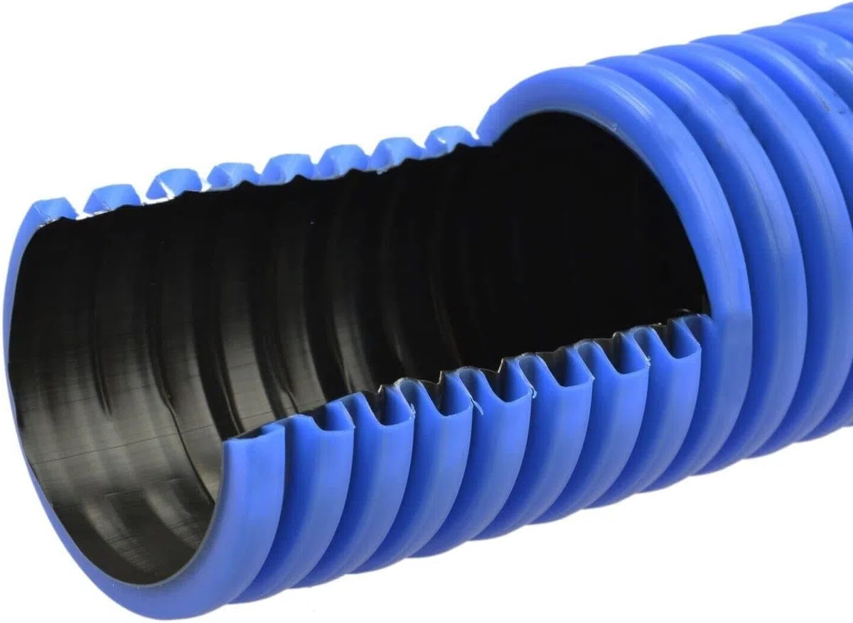 Doppelwandiger Kabelkanal 25m, DN32 (Außen 32mm, Innen 25mm) aus Polyethylen mit gewellter Außenwand und glatter Innenwand Kabelschutzrohr 450N Wellrohr Verlegung im Erdreich Leerrohr Einzugshilfe