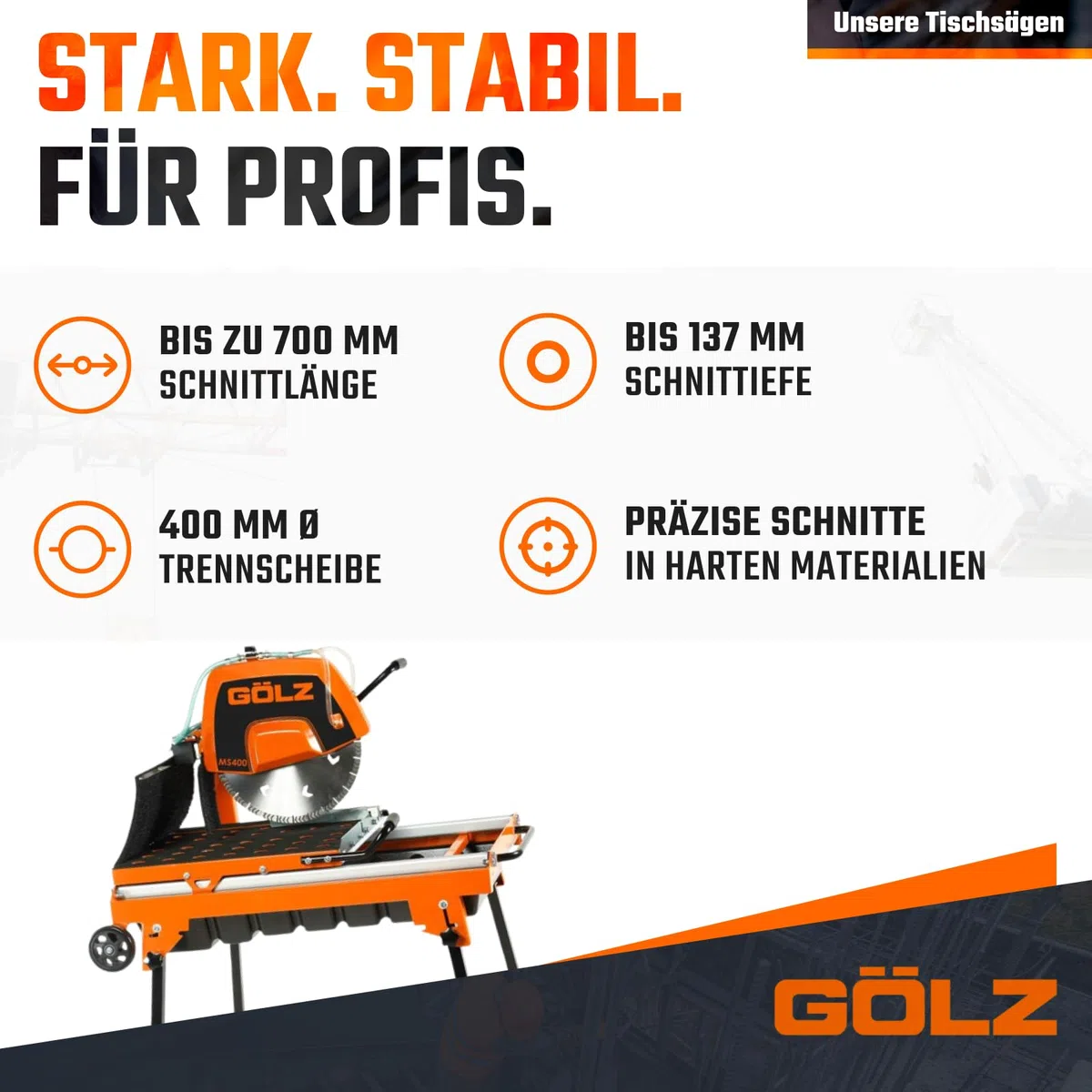 GÖLZ MS-400 Steinschneidemaschine Made in Germany