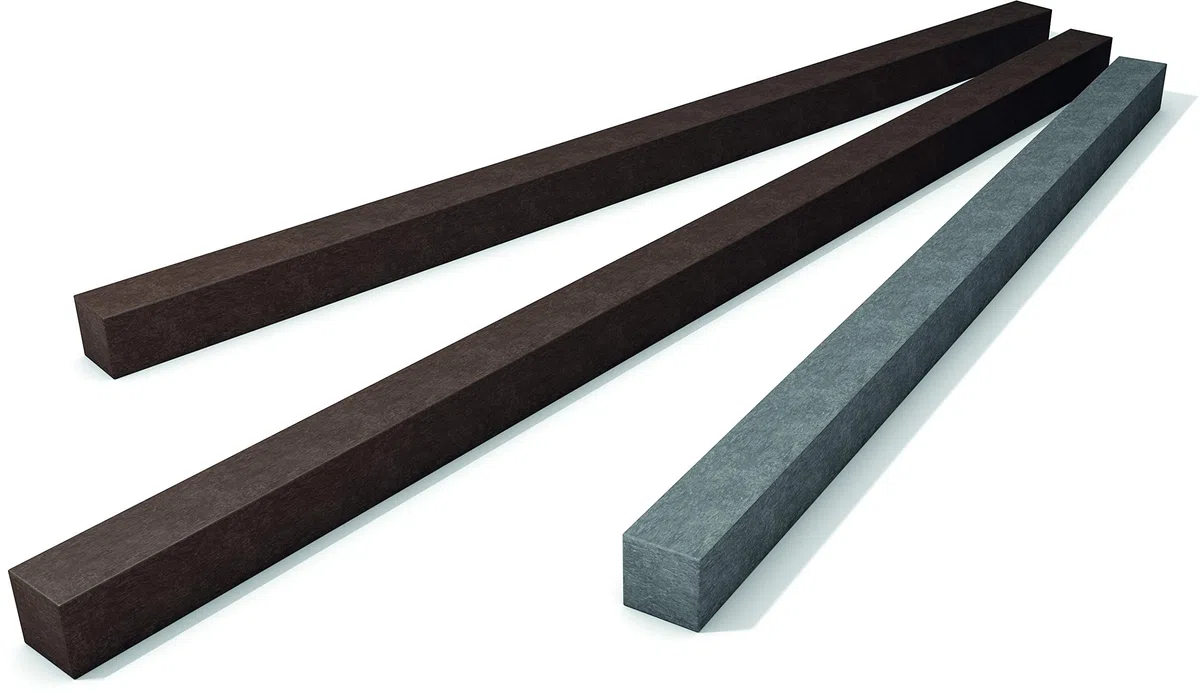 Vierkant Profile | 200cm x 7cm x 7cm | braun | 3 Stück | aus Recycling-Kunststoff hanit | zum Bau von Zäunen, Terrassen-Unterkonstruktionen u.v.m.