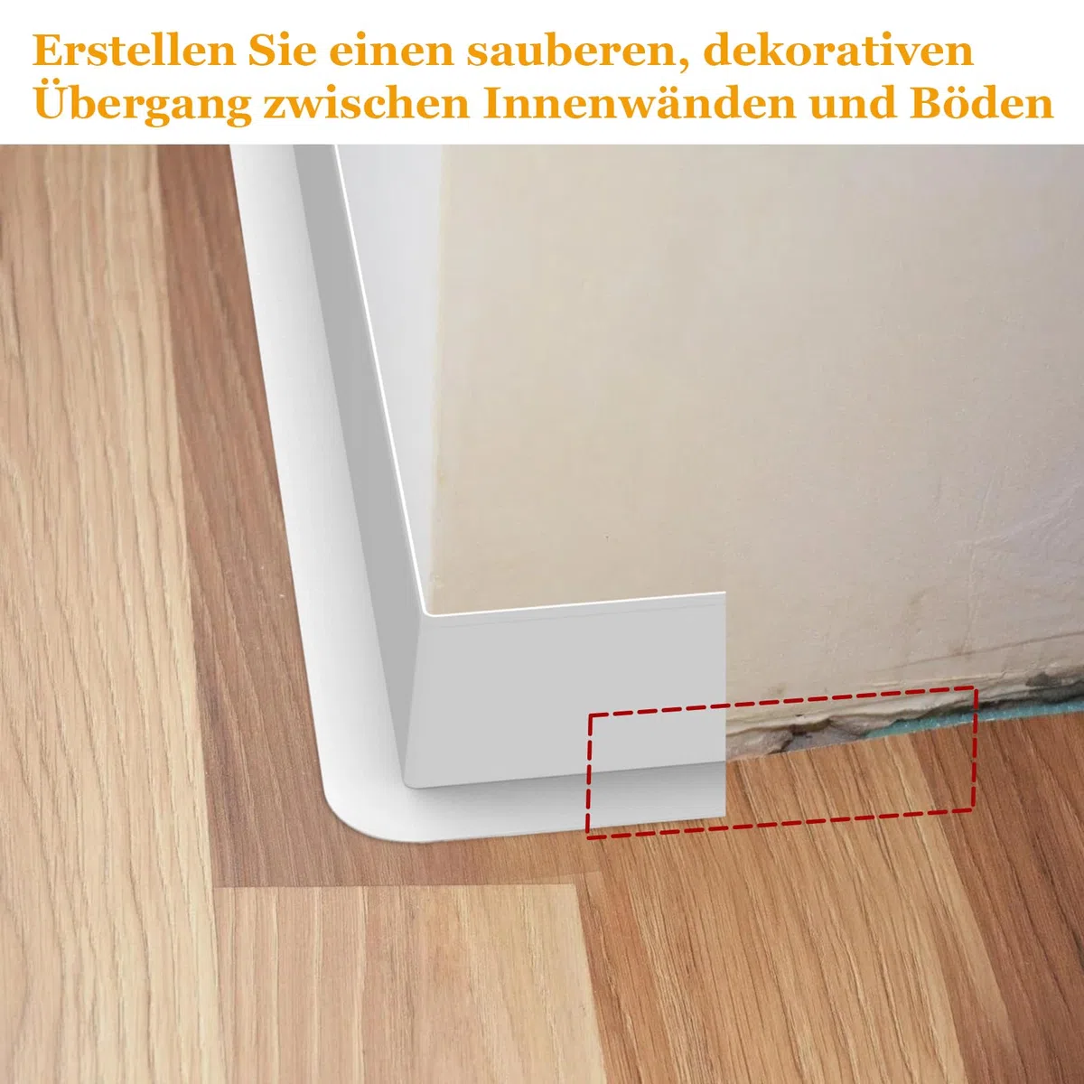 Flexibel Sockelleiste Selbstklebend 15m , Perfekte Haftung Auf Wände, Ohne Bohren, DIY-Renovierung Für Altbau Und Moderne Räume, Weiß