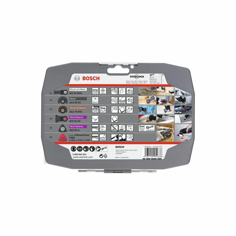 Bosch 5 tlg. Starlock Multitool Set für Renovierungsarbeiten (für Holz, Metall, Multimaterial und abrasive Materialien, Sägen und Schleifen, Professional Zubehör Multifunktionswerkzeug)