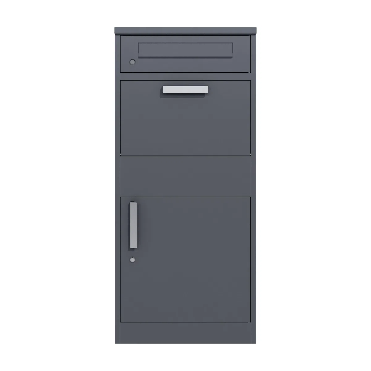 DEGAMO Paketbox Briefkasten Bremen 50x38x112cm, Stahl anthrazit RAL 7016, stehend, wasserdicht