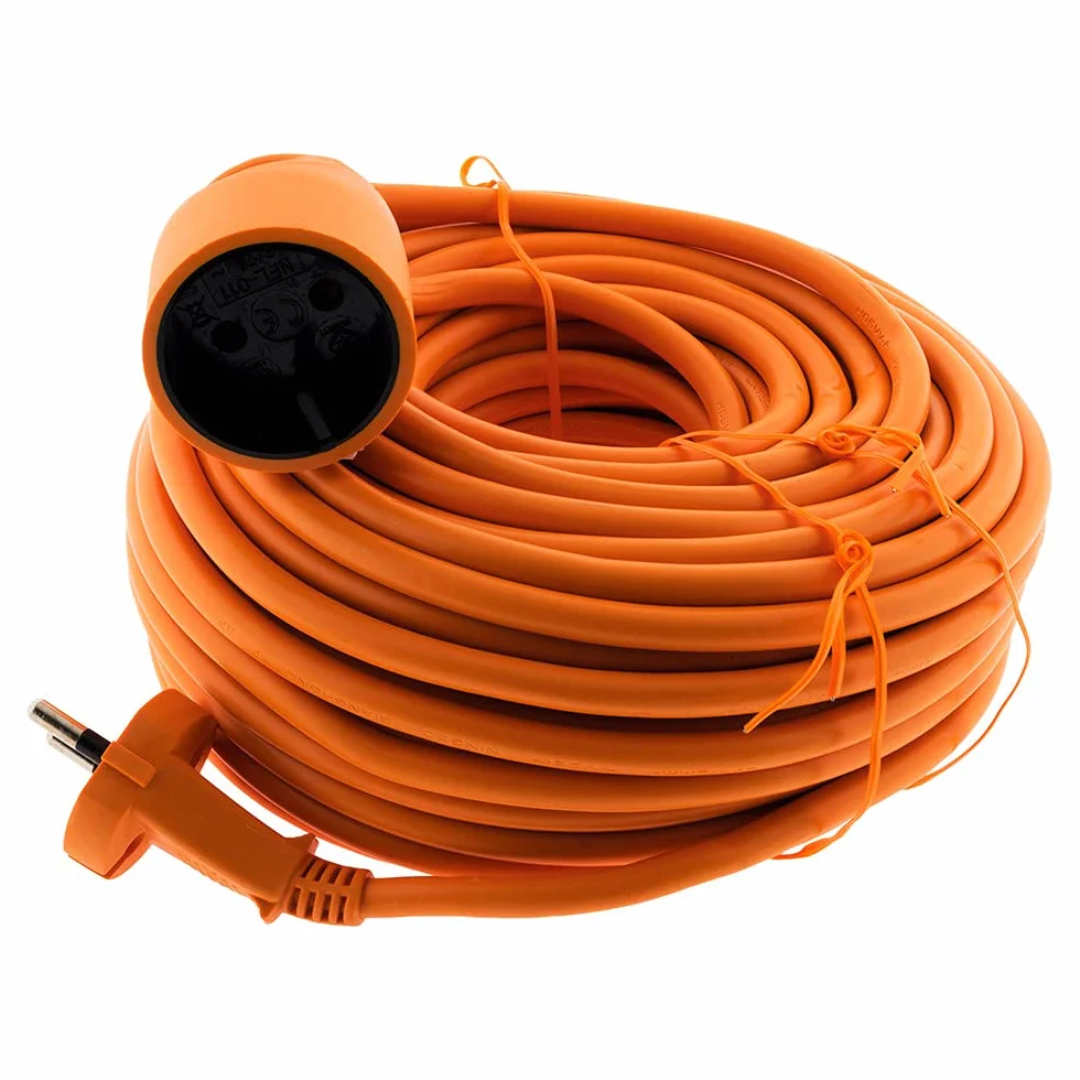 Zenitech - Verlängerungskabel 16A HO5VV-F 2x1,5mm² 3680W / 230V - Perfekt für Rasenmäher & Grills - Widerstandsfähig gegen Witterungsbedingungen - Entspricht den NF- & CE-Normen - Orange - Länge 25m