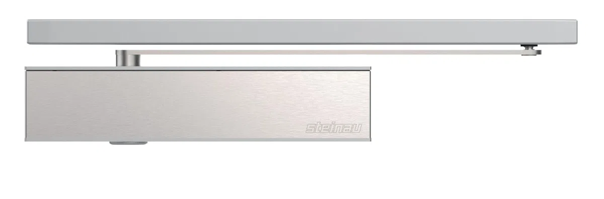 Oben-Türschließer TS 62 - Barrierefrei - Edelstahl - Schließkraftgröße 2-5 - Elegantes Design und leicht Öffnungskomfort (Montage auf der Bandgegenseite)