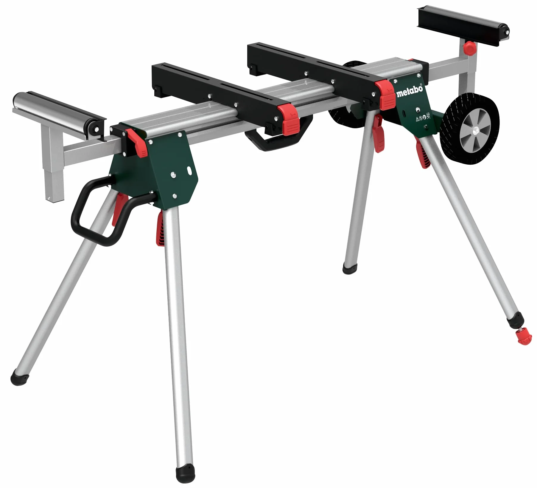 metabo Kappsägen-Untergestell KSU 251, Mobiler Sägetisch mit | Robustes Maschinengestell, 127-250 cm Länge, inkl. Maschinenträger, Belastbarkeit 250 kg, für gängige Kappsägen