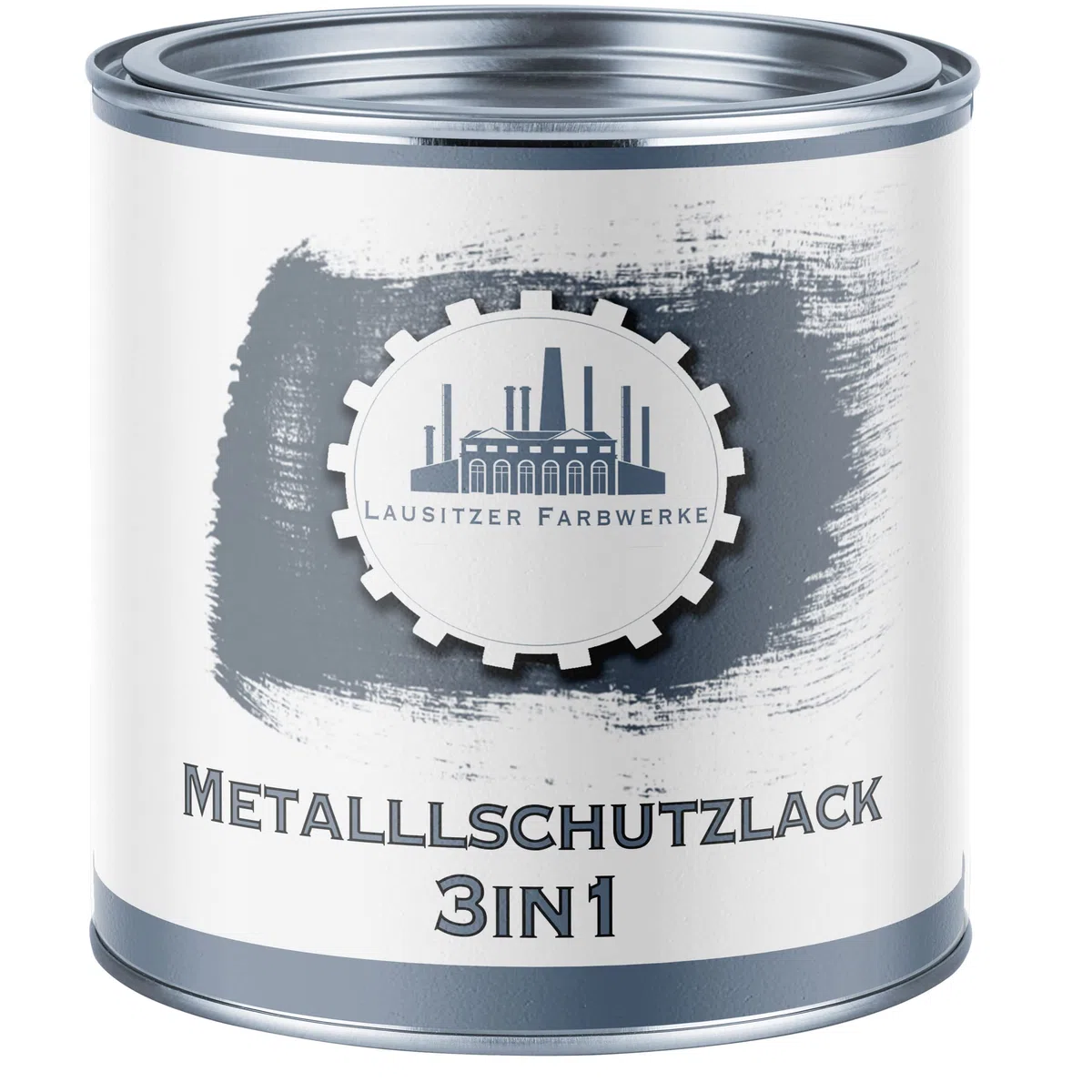 Lausitzer Farbwerke Metallschutzfarbe 3in1 traditioneller Metallschutzlack 3-in-1 Metallfarbe Metalllack Farbe für Metall Stahl Eisen Zink Aluminium (1 L, Weiß (RAL 9010))