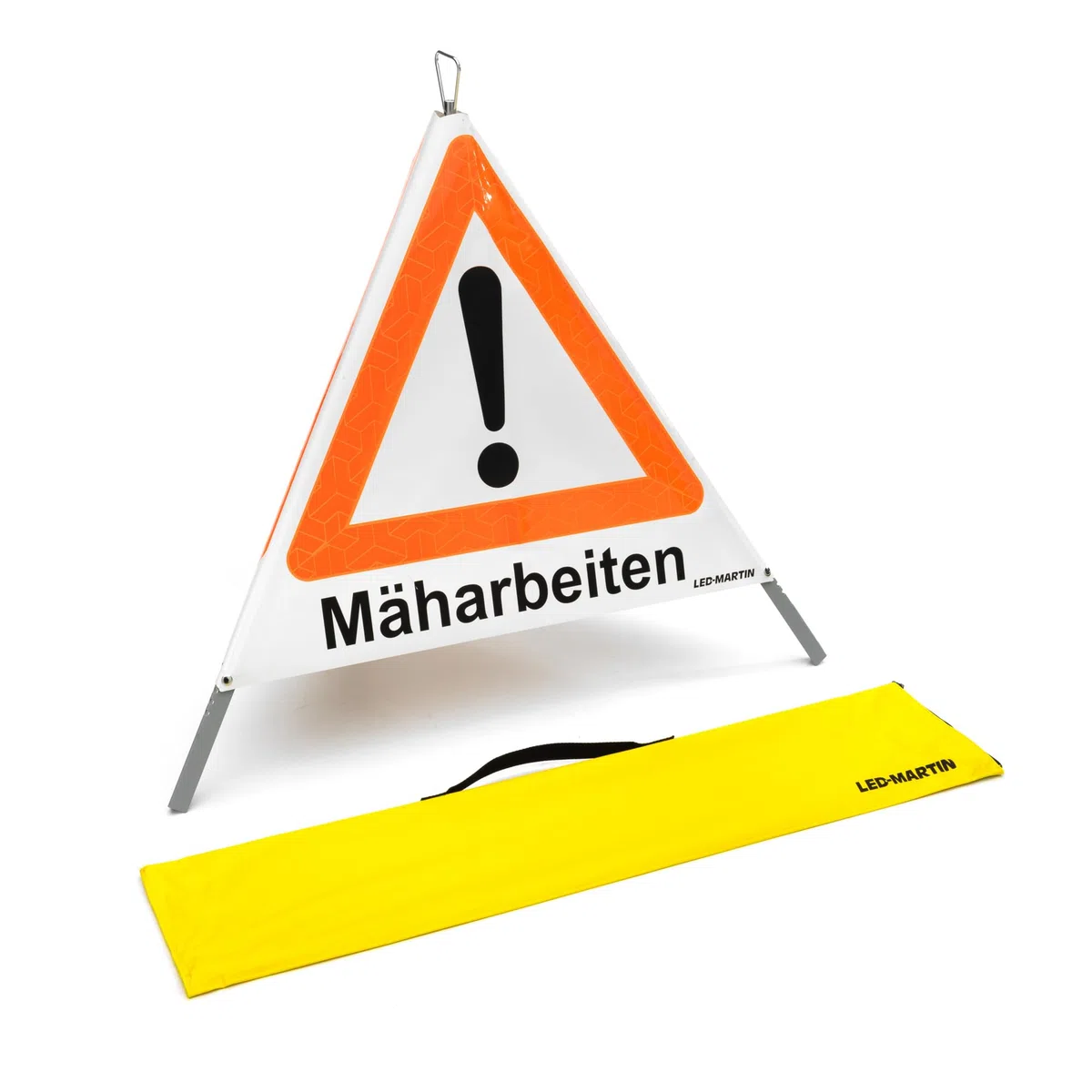 LED-MARTIN Faltsignal mit Warnsymbol VZ 101-70cm - Mäharbeiten - tagesleuchtend