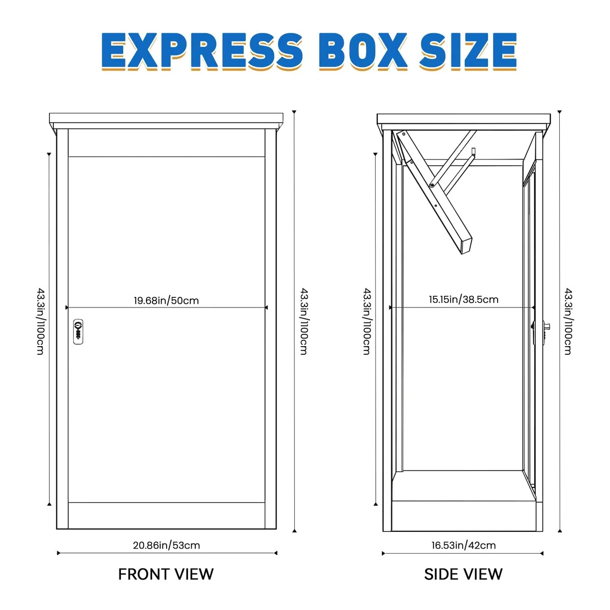 110CM Briefkasten Paketbox mit Zahlenschloss, extra große Paketboxen für den Außenbereich, für Pakete, Päckchen, für Briefe mit Paketsafe