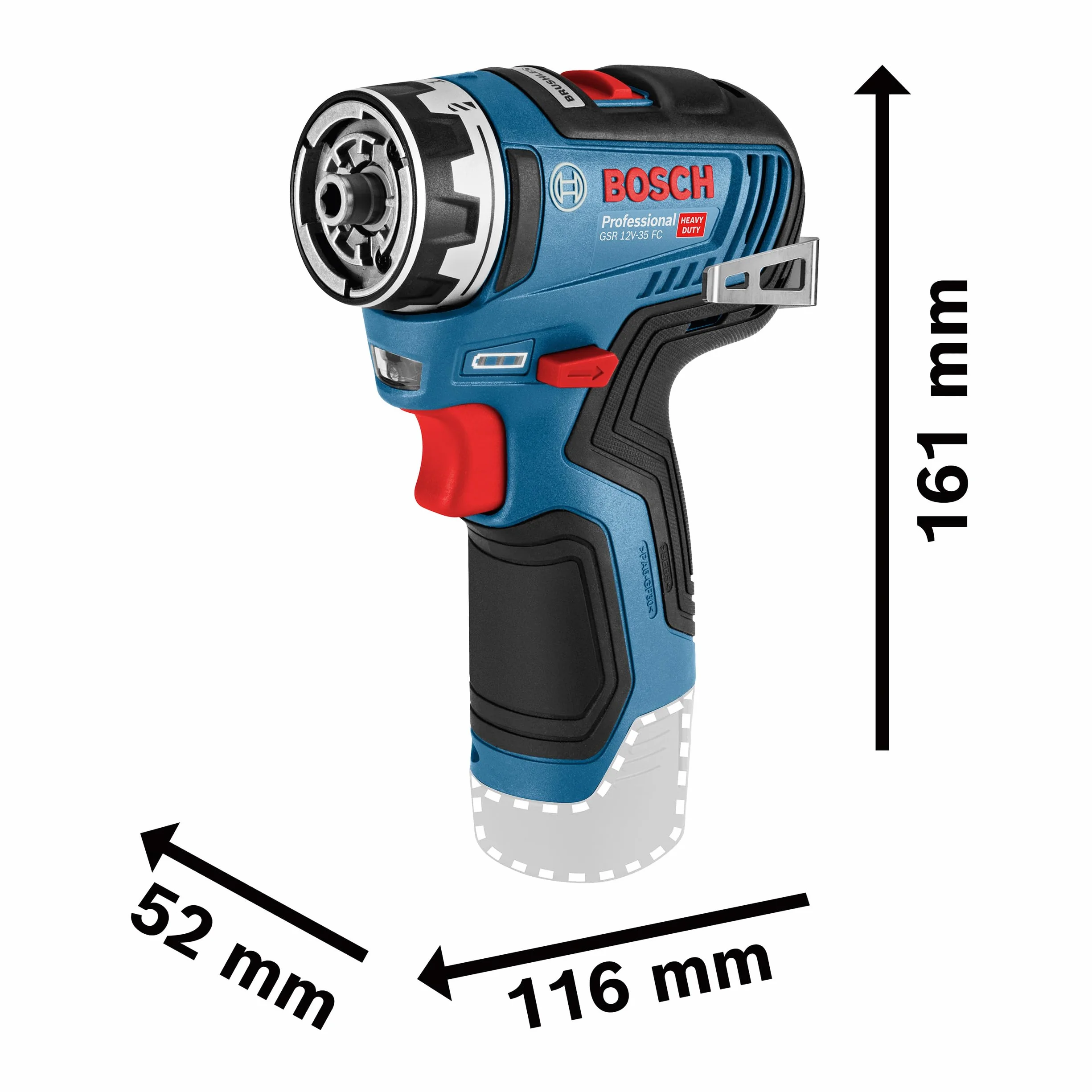 Bosch Professional 12V System Akku Bohrschrauber GSR 12V-35 FC - FlexiClick System (ohne Akku/Ladegerät)