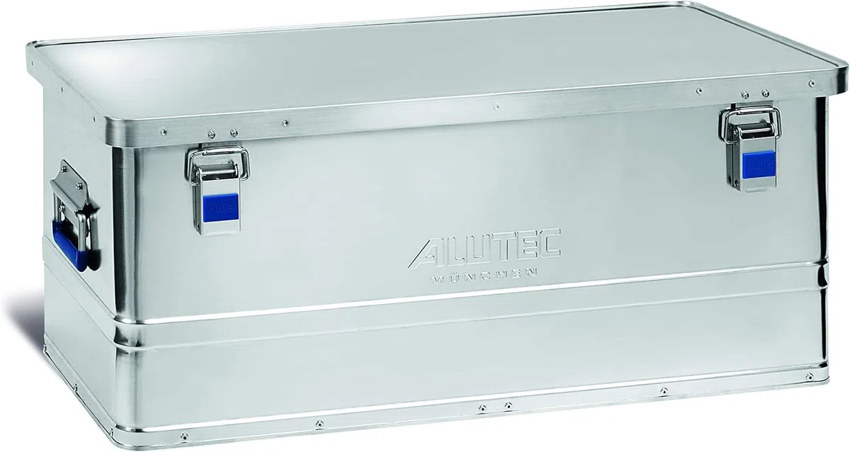 ALUTEC Aluminiumbox BASIC 80 (Inhalt 80 l, Innenmaße (LxBxH) 750 X 355 X 300 mm, staub-/spritzwassergeschützt, Werkzeugbox, Aufbewahrungskiste, Gewicht 4,18 kg) 10080