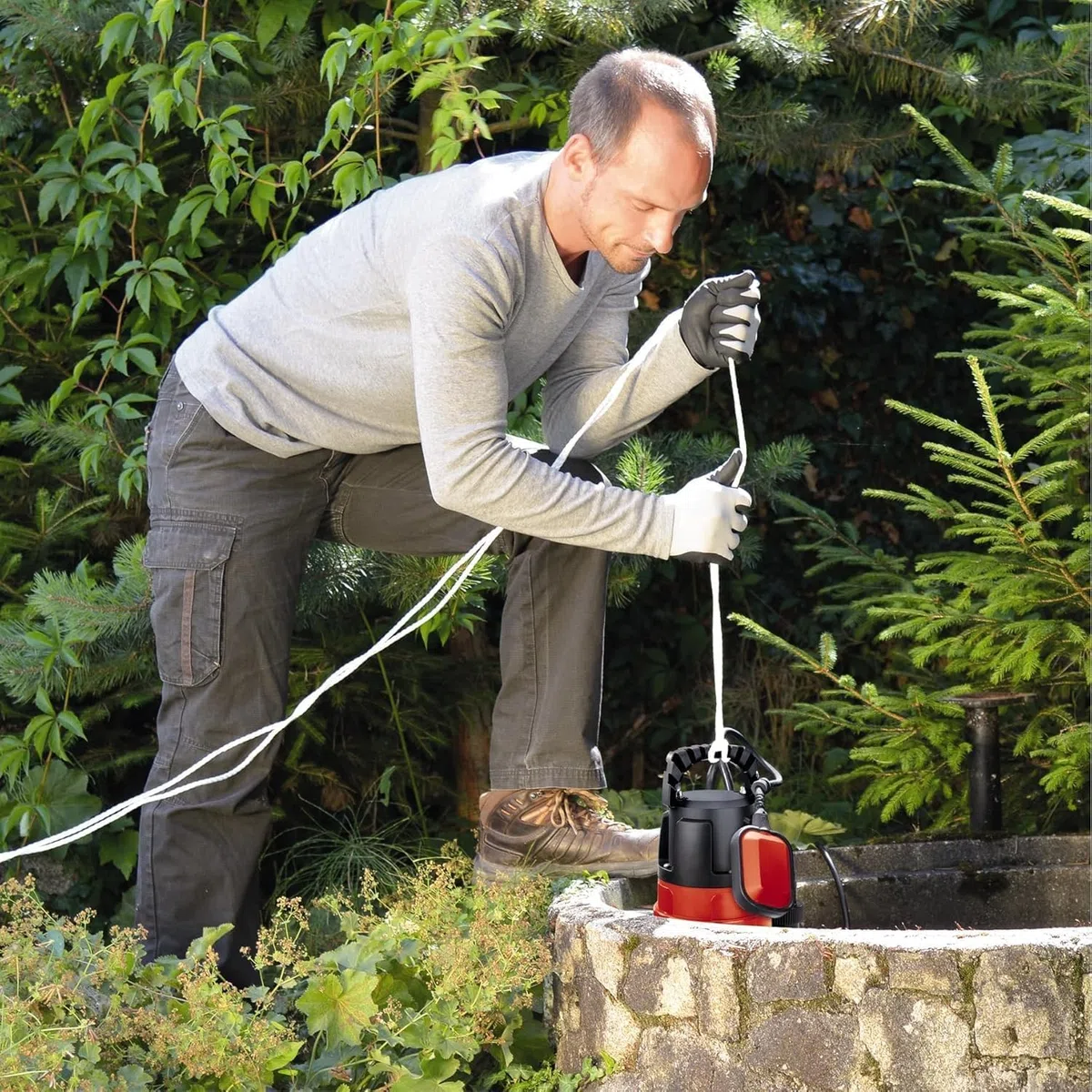 Einhell Schmutzwasserpumpe GC-DP 7835 (780W, Ø35 mm Fremdkörper, 15.700 L/h Förderleistung, Schwimmerschalter, Tragegriff, Kabelaufwicklung)