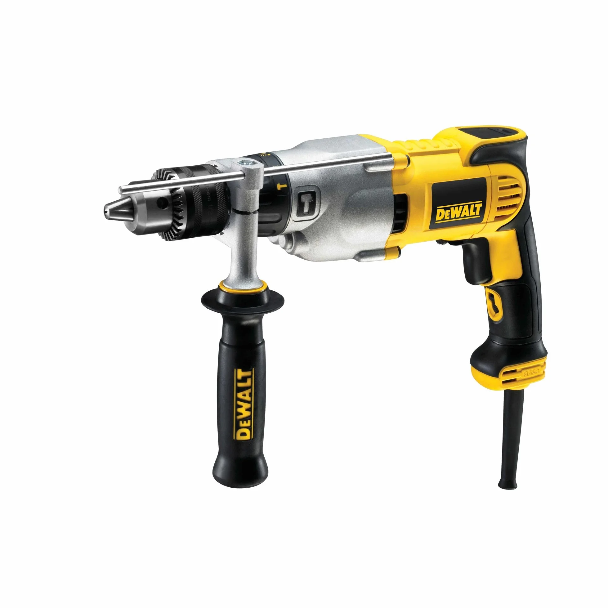 DEWALT 2-Gang-Diamant-Bohrmaschine D21570K (1.300 Watt, für Bohr- und Schlagbohrarbeiten in Beton, Holz, Metall sowie Trockenkernbohrungen, max. Bohr-ø Bohrkronen: 127 mm)