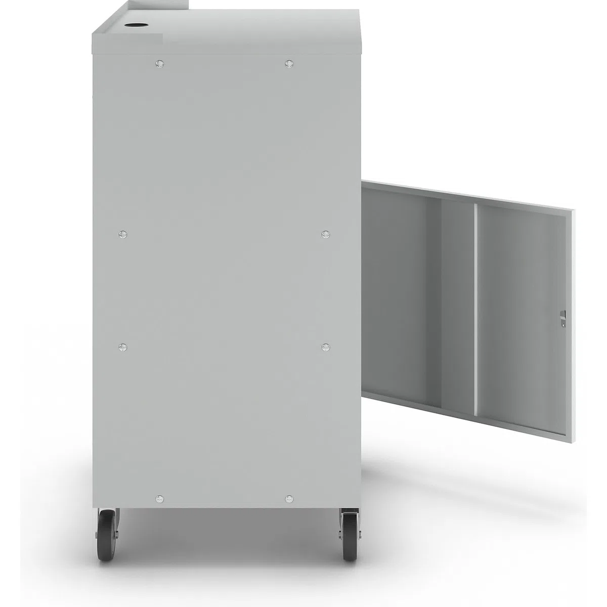 eurokraft | PC-Pult | mobil | HxBxT 1170 x 690 x 590 mm | lichtGrau RAL 7035