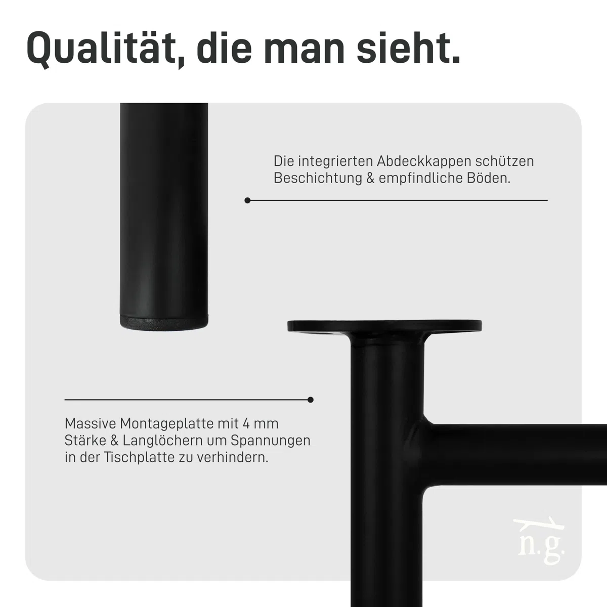 Natural Goods Berlin 2X Tischgestell Trestle - Schwerlast Tischbeine Metall Schwarz - DIY Tischfüße 58 x 72 cm - Schreibtischbeine Tischkufen Stabil - Outdoor Unterstellböcke Werkstatt Wetterfest