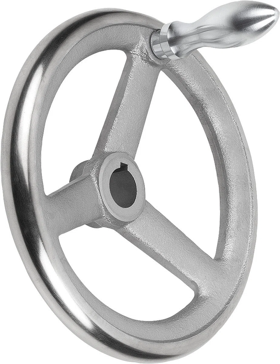 Kipp Handrad mit Nut Grauguss, Komp:Stahl, D2=12, D1=100, 1 Stück, K0671.5100X12