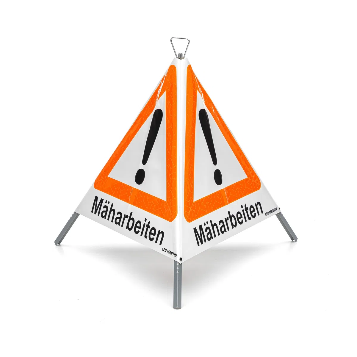 LED-MARTIN Faltsignal mit Warnsymbol VZ 101-70cm - Mäharbeiten - tagesleuchtend