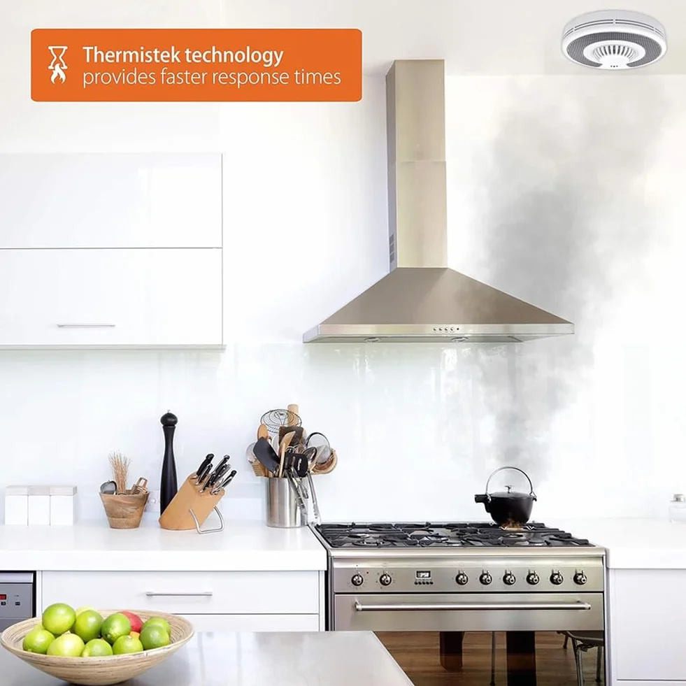 WiFi Smart Hitzemelder mit Tuya App-Steuerung, WiFi Wärmealarm mit versiegelter 10-Jahres-Li-, BS 5446-2, VH03W