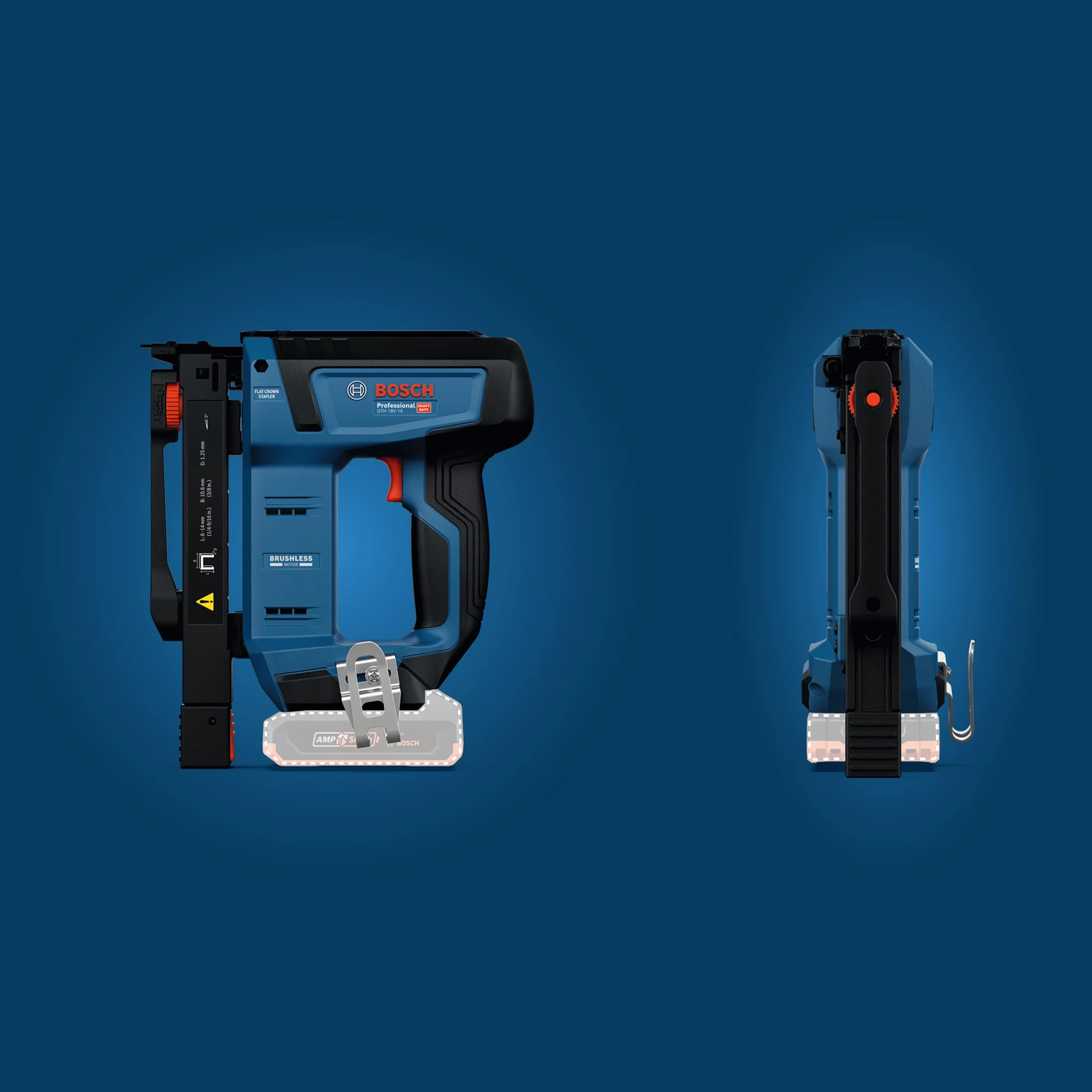 Bosch Professional 18V System Akku-Holzklammerer GTH 18V-14 (inkl. Gürtelhaken)