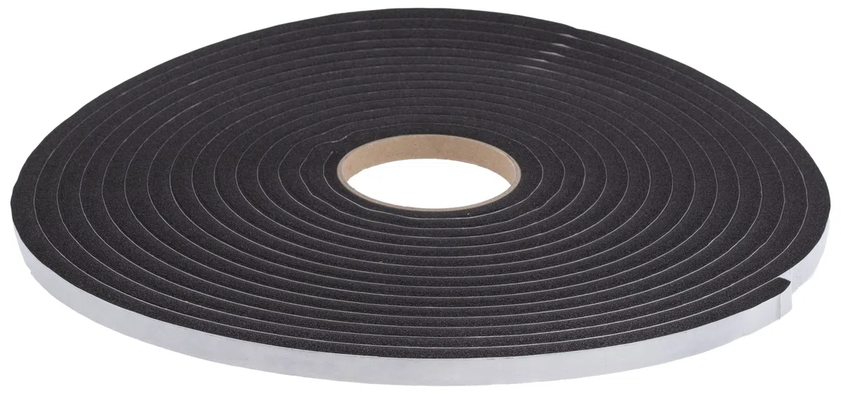 RS PRO PVC Schaumstoff Klebeband Schwarz 10mm 12mm x 10m