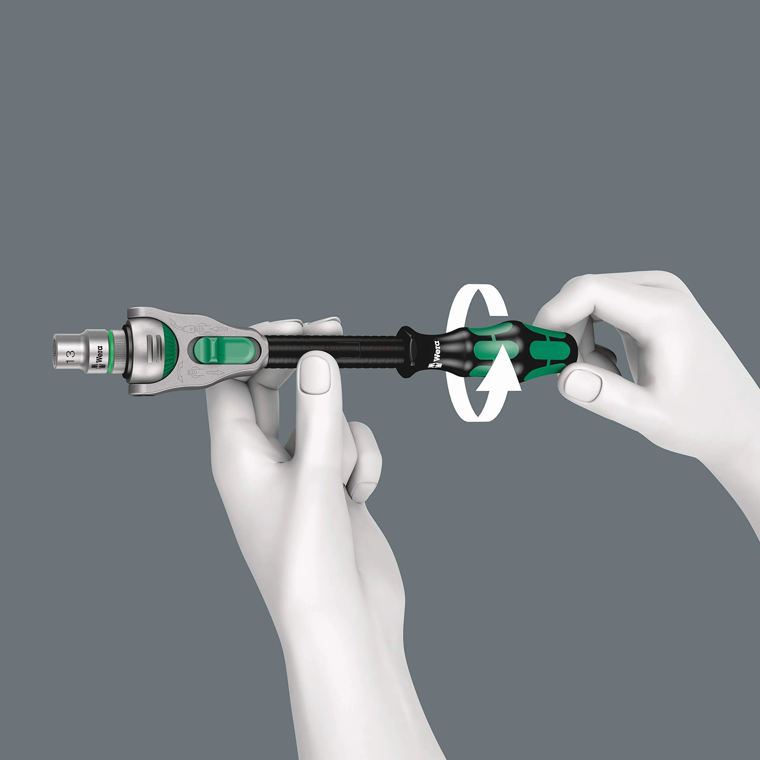 Wera 05135949001 Kraftform Kompakt Zyklop MS1 Metal/Speed 1/4 Zoll, 8-teilig, 8 Stück, Farbig, One Size