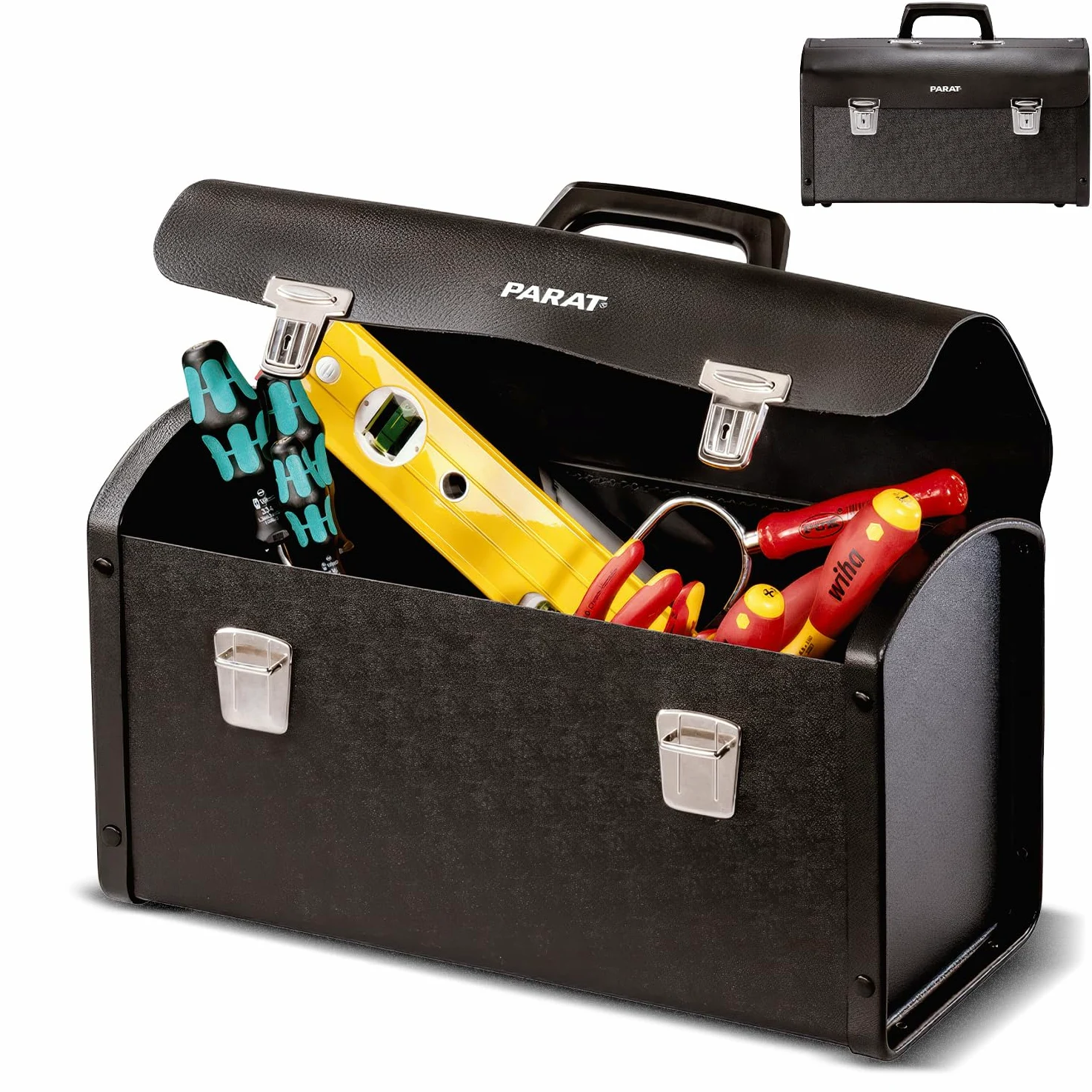 PARAT NEW CLASSIC Individual M leere Werkzeugtasche 15 L | Robuste Ledertasche mit ABS-Seiten & Steckschlössern | Kompakte Profi-Werkzeugtasche mit Tragegriff | Sicher & funktional im Einsatz