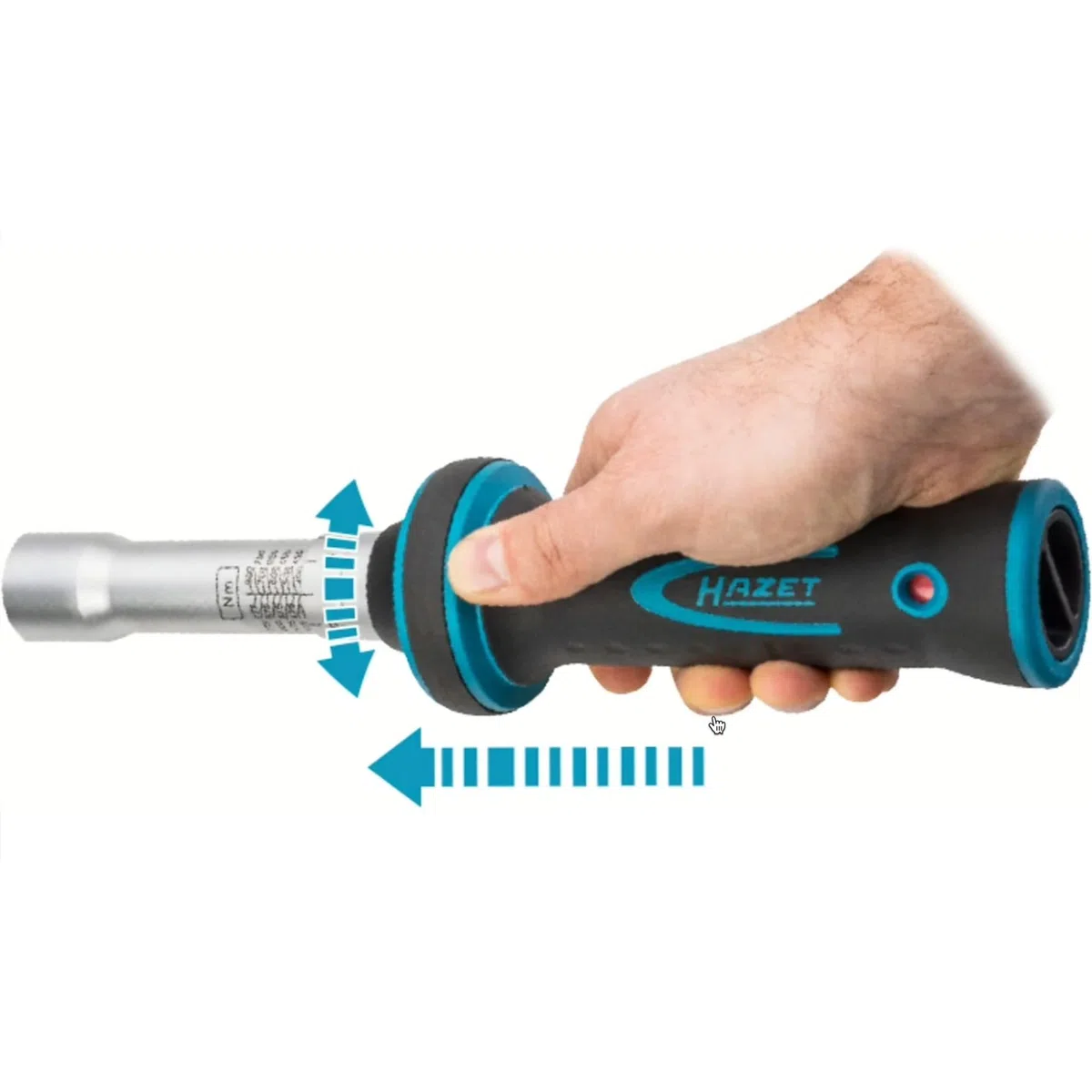 HAZET 1 Zoll Drehmomentschlüssel 6160-1CT, 600–1600 Nm, Länge 2455 mm, 3% Genauigkeit, mit 2-Komponenten-Griff, Sichtfenster, Codierringen und Safe Box | Drehmomentbereich 600-1600 Nm, Abtrieb 1 Zoll (25 mm) Vierkant massiv, DIN EN ISO 6789-2:2017, DIN 31