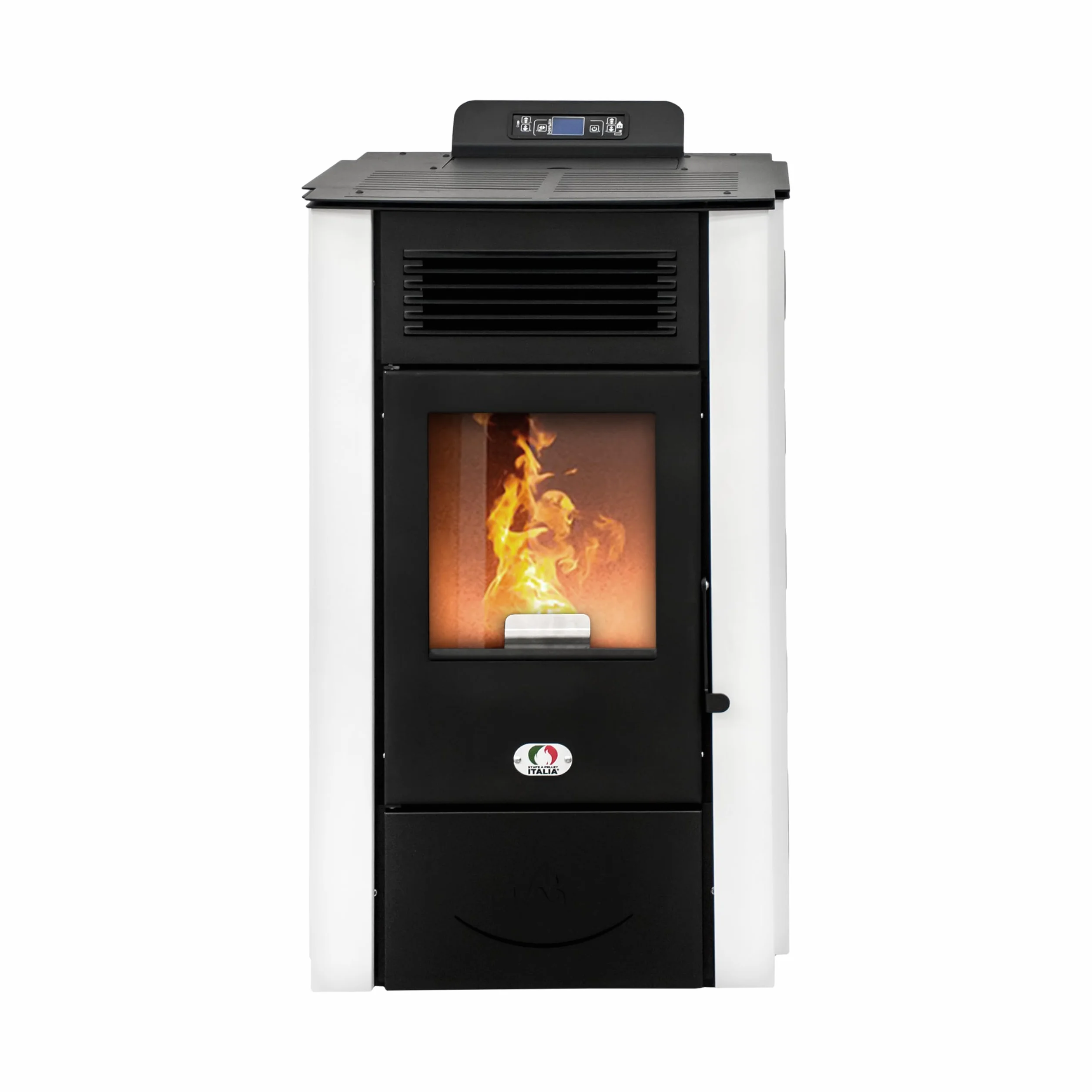 STUFE A PELLET ITALIA Colorado 15 KW | Pelletöfen Effizienz 92% Heizt 140m² Autonomie 15 Std. Programmierbar 5 Geschwindigkeiten und Leistungsstufen 24 Monate Garantie Weiß