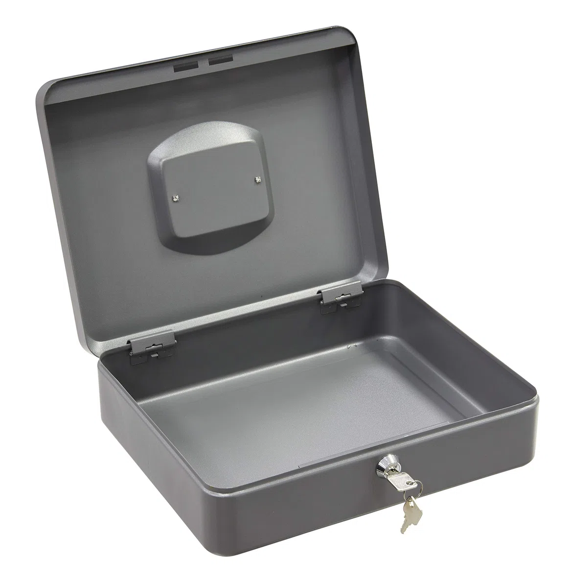 ARREGUI Elegant C9246 Geldkassette aus Stahl | Geldbox | 30 cm breit | Abschließbare Kasse mit Geldeinsatz | Große Geldkassette mit Schlüssel und Münzeinsatz/Geldeinsatz | Geldkasse | grau