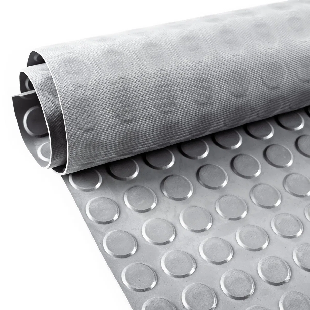 ANRO Gummimatte Noppenmatte Meterware 3mm Gummiläufer Noppen Bodenmatte als Werkstattboden, Antirutschmatte, Werkbank Auflage, Gummi Matte für Anhänger, Keller, Garage TPE Grau 140 x 100cm