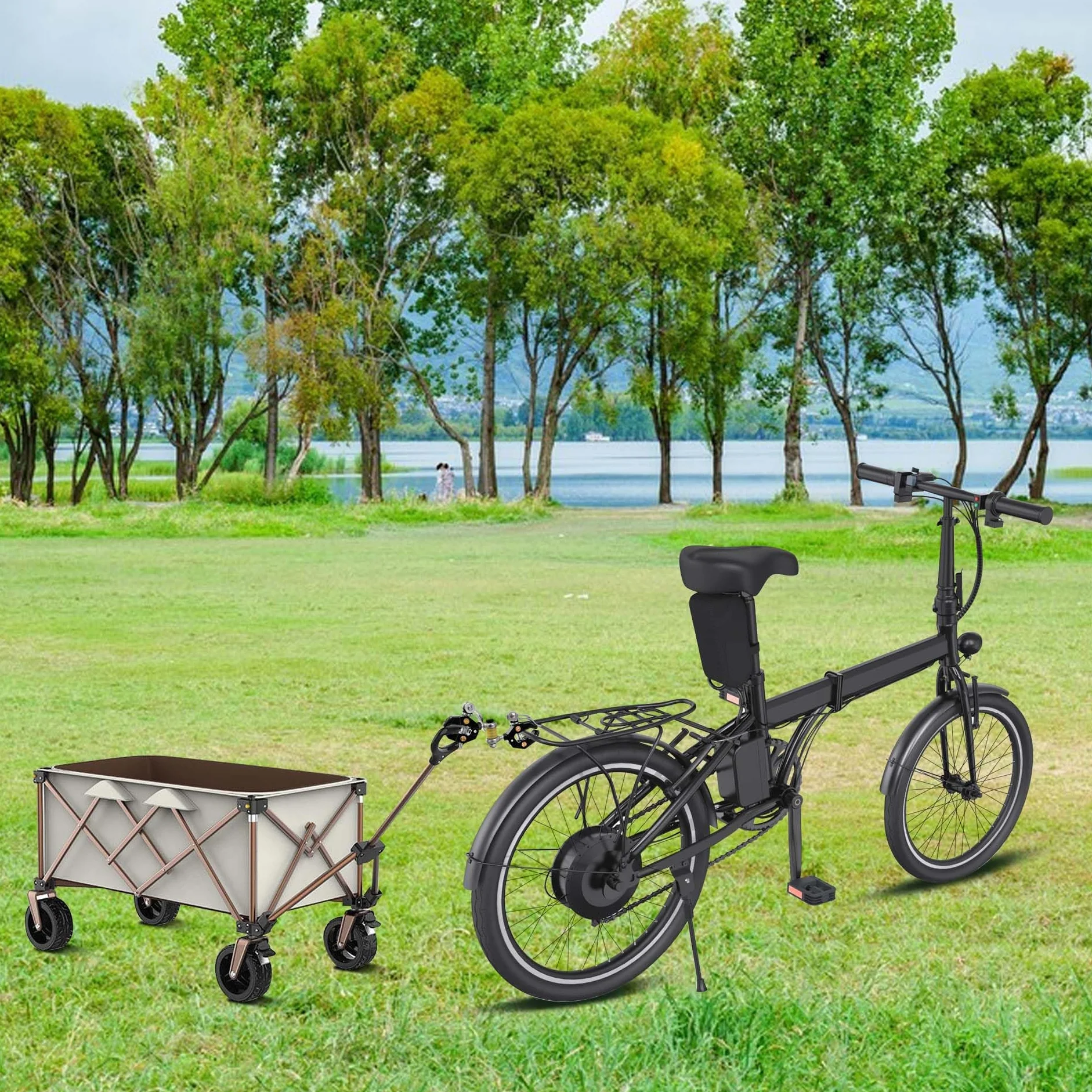 Mimoke Fahrrad Gepäckträger-Zugklemme 10–45 mm – Robuste Klemme zur Befestigung von Einkaufswagen-, Trolley- und Gepäckgriffen – Mit Schutzüberzug, sicherer Halt für tägliche Transport- und Ziehaufgab