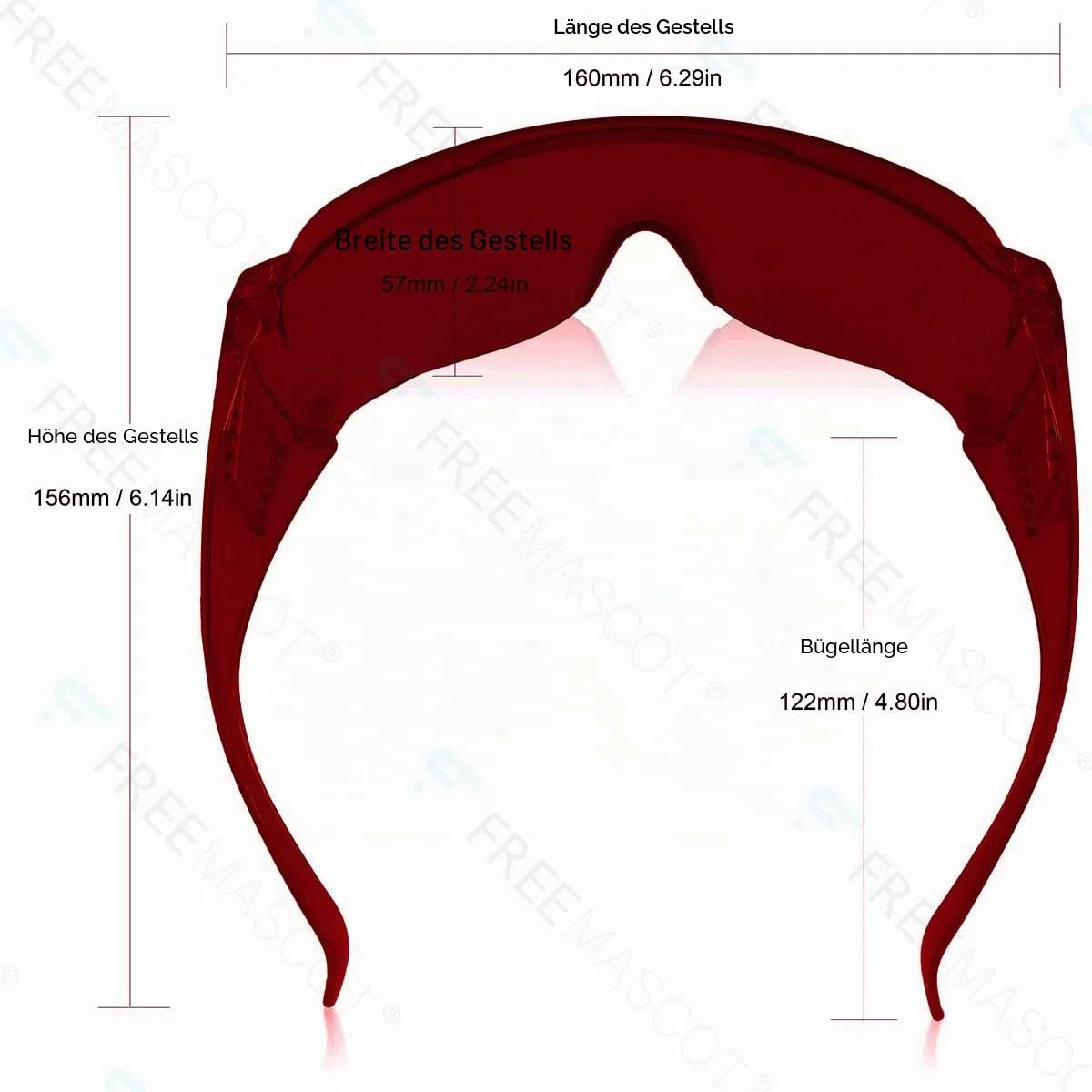 FREEMASCOT OD 4+ 190-540nm Wellenlänge Laserschutzbrille für typische 405nm, 450nm, 520nm, 532nm Laserlicht zur Haarentfernung, Laserbehandlung, Augenschutzbrille