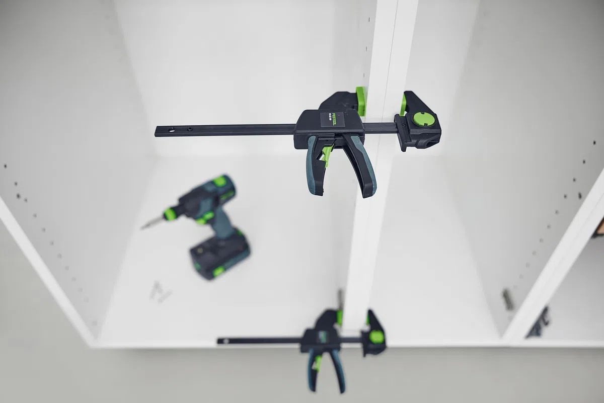 Festool Einhandzwinge FS-EZ 150/2 – Schnellspannzwinge Set, 2-teilig, für Führungsschiene & MFT