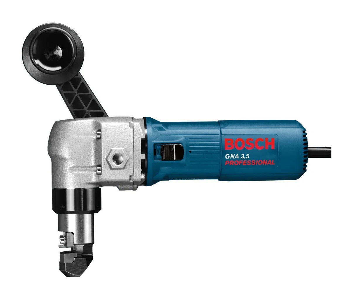 Bosch Professional Knabber GNA 3,5 (620 Watt, Schneidspurbreite 6 mm, Schneidkapazität 3.5mm, inkl. Sechskantstiftschlüssel SW 4, Zusatzhandgriff, Matrize, Stempel, Haltebügel, Nibbler)