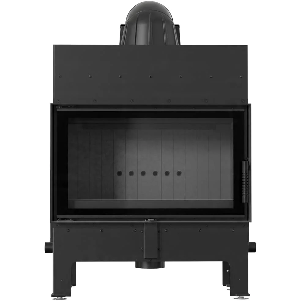 Kaminofen Holzkamin Stahl Floki Schwarz 10kW ∅200 BImSchV 2 Wirkungsgrad 83% Kamineinsätze Holz Leistungsbereich 4-13kW Traditioneller Kamineinsatz Komplettset mit Zubehör