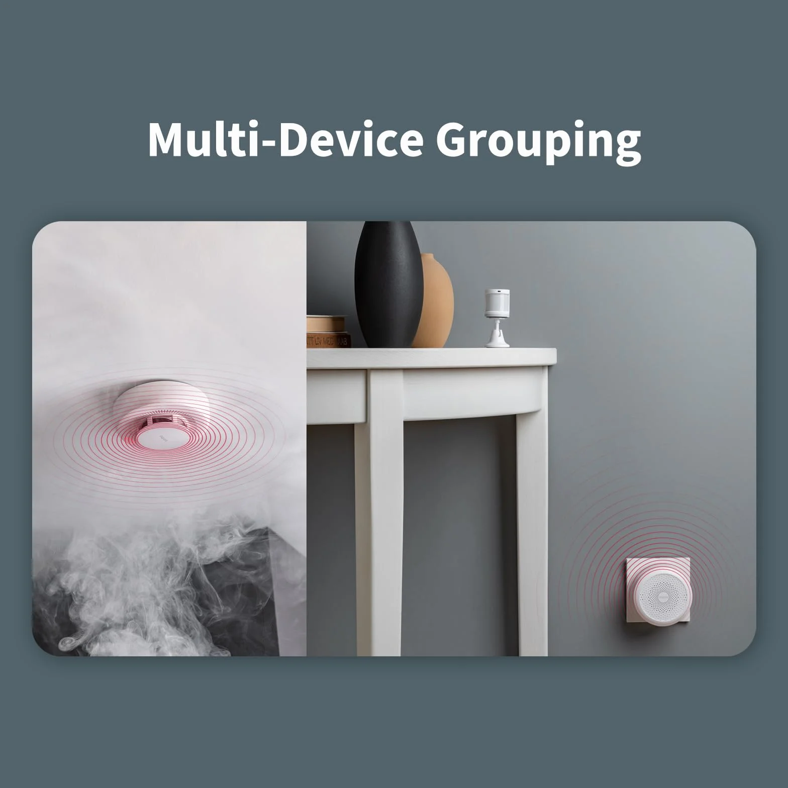 Aqara Rauchmelder, Erfordert Aqara Zigbee 3.0 Hub, Feuermelder Rauchwarnmelder mit 85dB-Sirene, Brandmelder mit Ultralange Akkulaufzeit, Unterstützt HomeKit, Alexa, Google, Matter Over Bridge