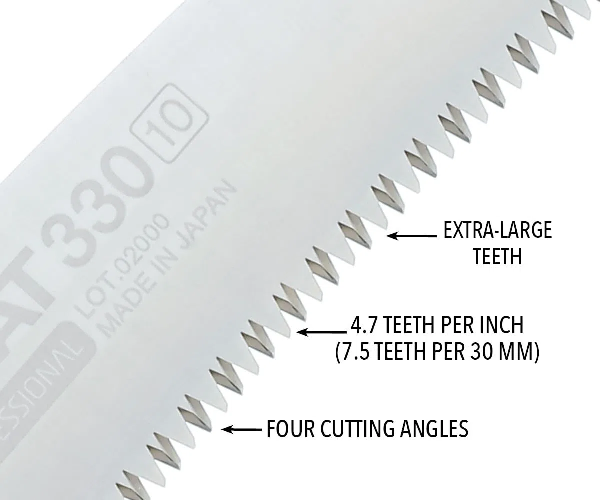 Silky Handsäge Zübat Arborist 330mm 5,5 Zähne/30mm – japanische Handsäge mit gebogener Klinge