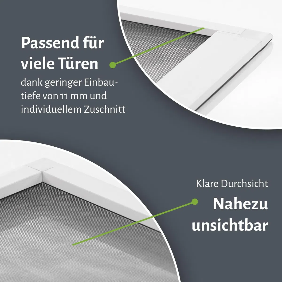 empasa Insektenschutz Fliegengitter Tür mit Alurahmen START individuell zuschneidbar, als Selbstbausatz, Farbe: weiß, Größe: 100 x 210 cm