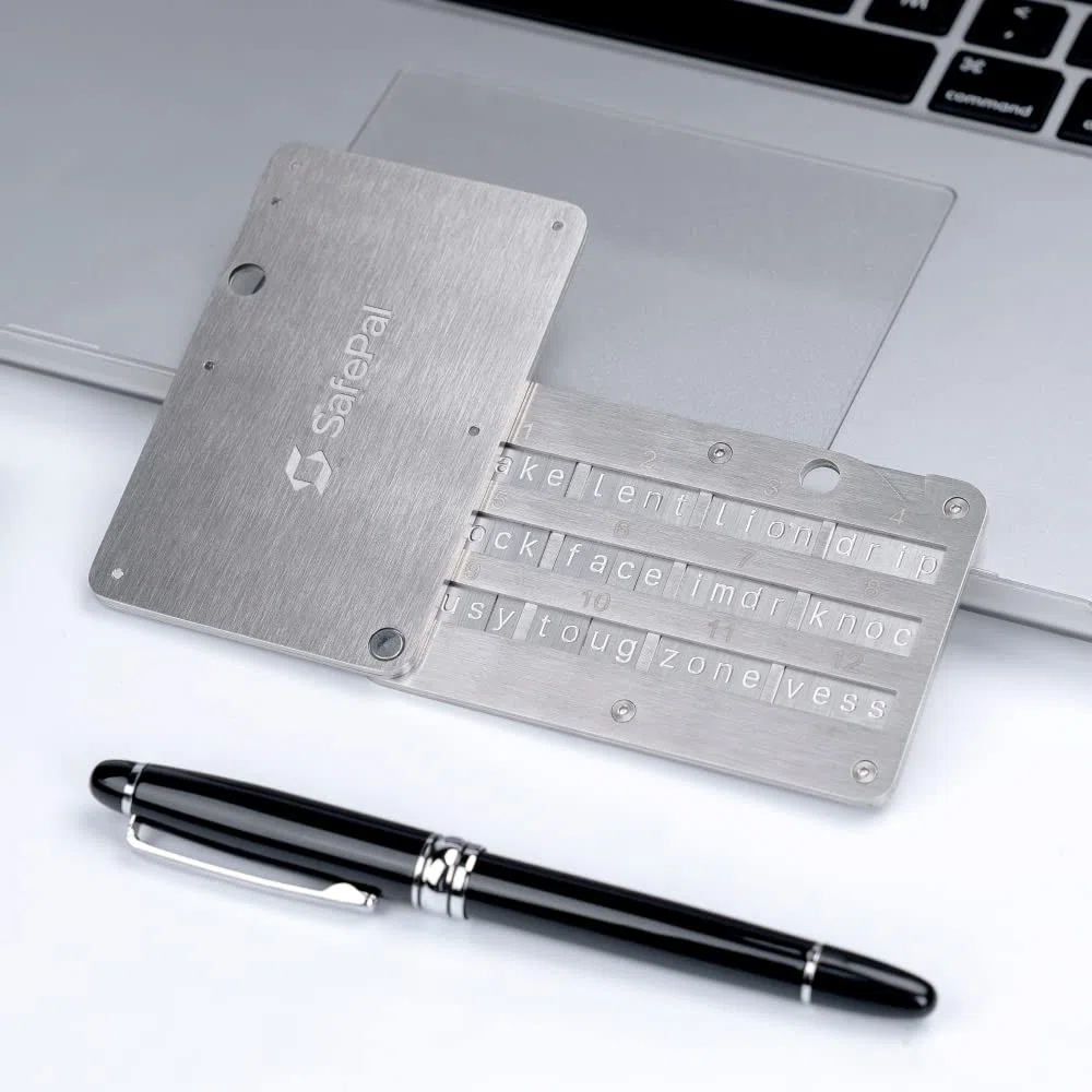 safepal Cypher - Crypto Seed Phrase Backup, Metall Saatbrett, Kühlaufbewahrung Für Mnemonic, Stahl Bitcoin Wallet, Speichern Sie Bis Zu 24 Samenwörter, Kompatibel Mit BIP39 Wallets, Ledger