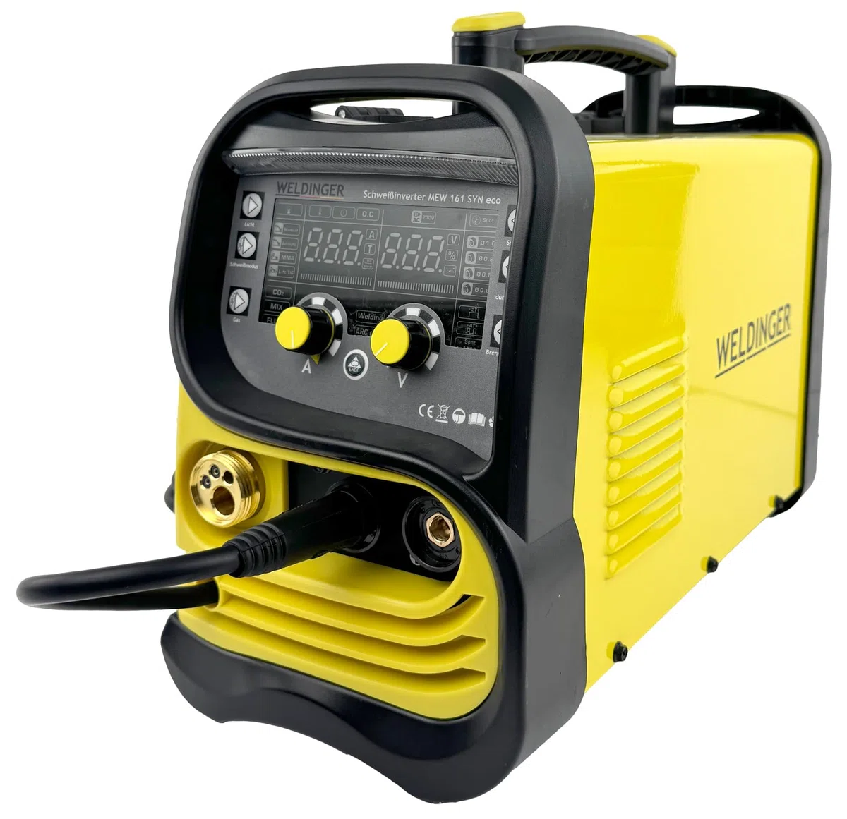 WELDINGER MIG/MAG-Schweißinverter MEW 161 SYN eco synergisches Schutzgasschweißgerät (Fülldraht WIG MMA) 5 Jahre Garantie